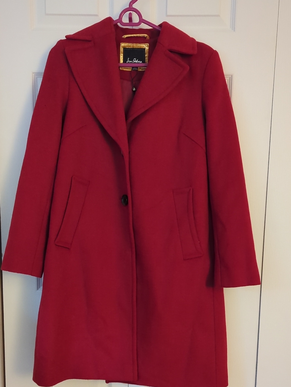 Women's Red Wool Blend Coat